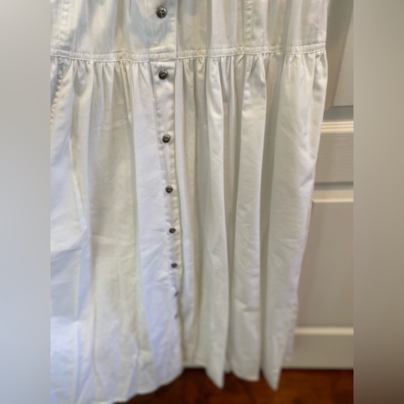 Vintage NWT Cotton Western Lace Shoulder Pad Midi Belted Dress VTG 14 - Picture 8 of 14